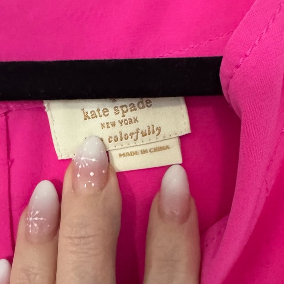 Kate Spade fuchsia pink, silk blouse, size L. - Picture 3 of 3